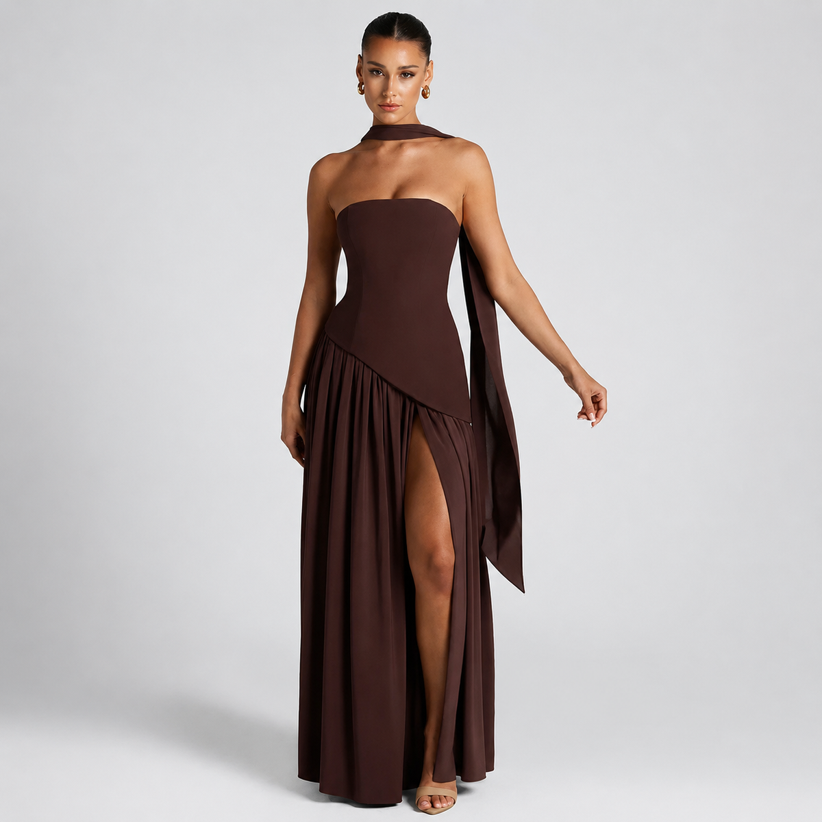 Fatimea - Élégante Robe Maxi Sans Bretelles
