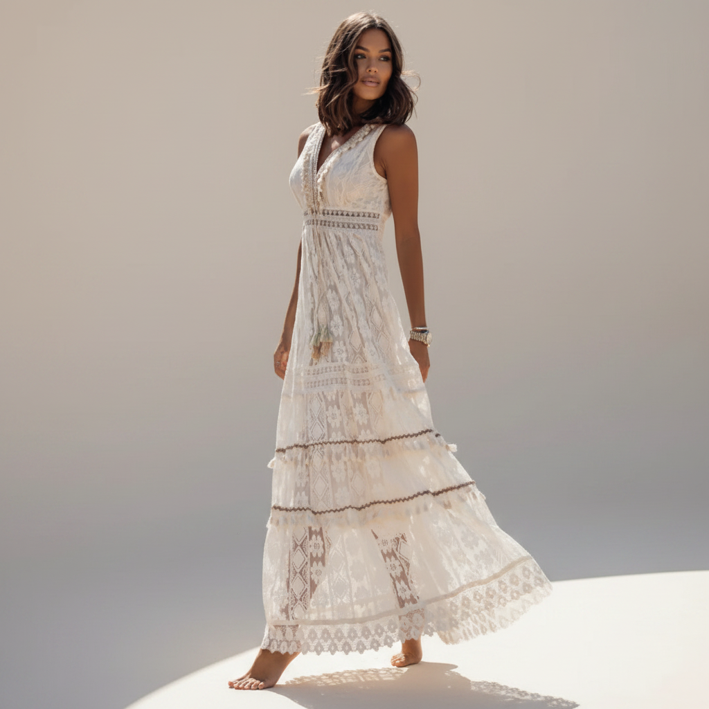 Barbarra - Robe Élégante à Taille Haute