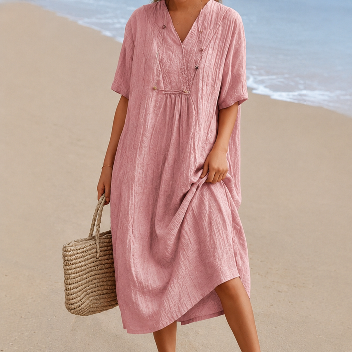 Kendra - Robe Décontractée à Col V