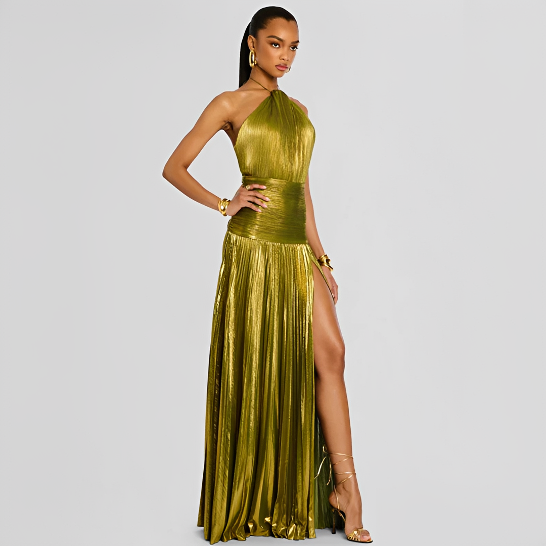 Naira - Robe Élégante à Plis avec Ouverture
