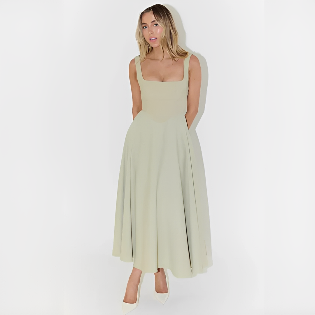 Yarabelle - Élégante Robe Midi à Bretelles