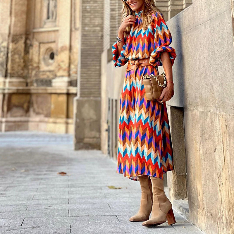 Susan - Robe large à motif géométrique pour femmes