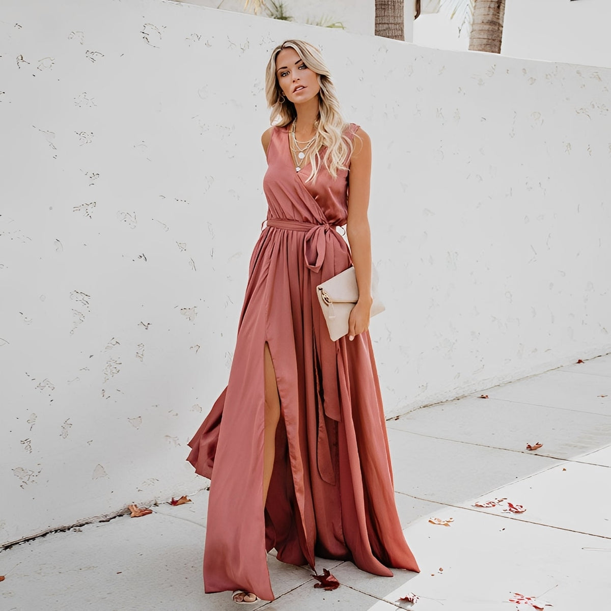 Jamie - Robe maxi chic avec fente latérale pour femmes