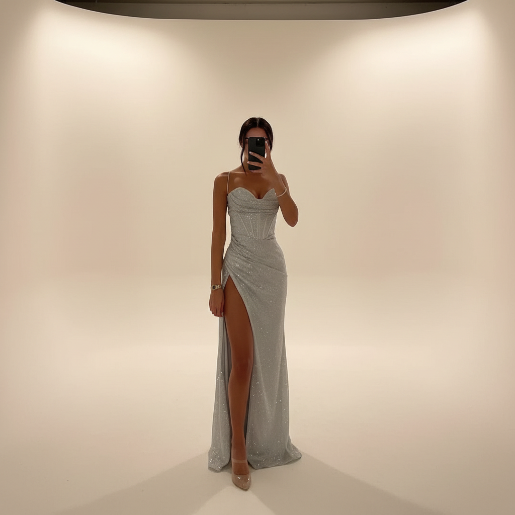 Monique - Robe Maxi avec Fente Tendance