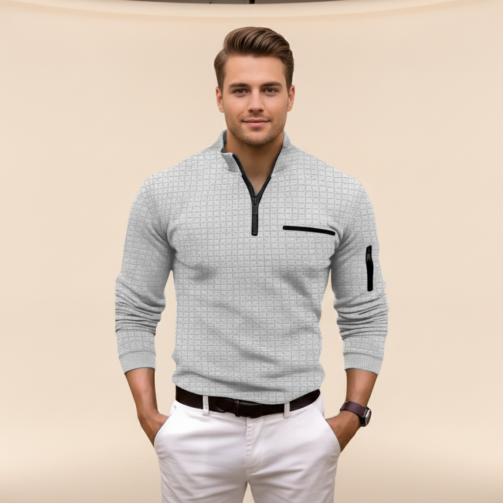 Andrey - Chemise Stylée à Demi-Fermeture Éclair