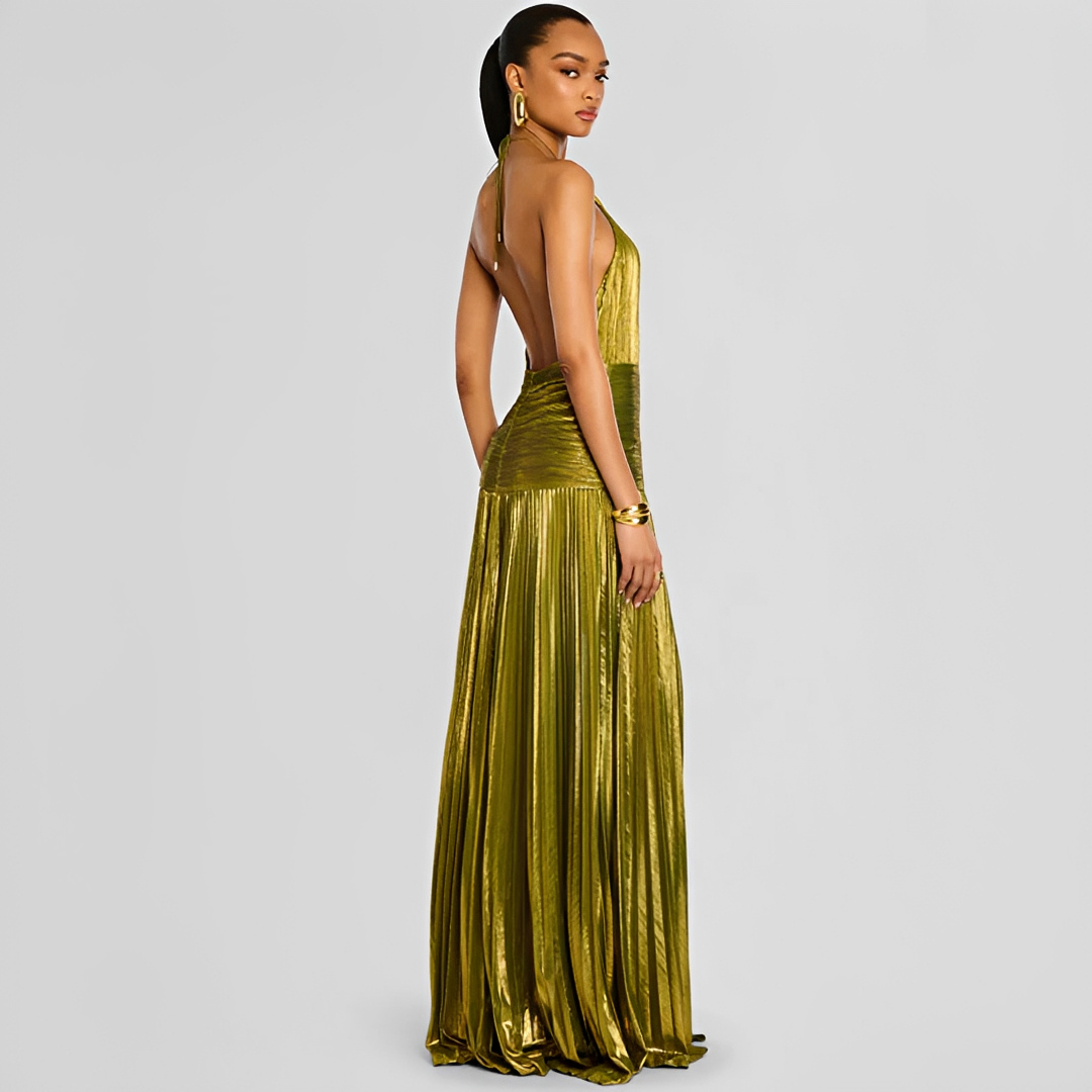 Naira - Robe Élégante à Plis avec Ouverture