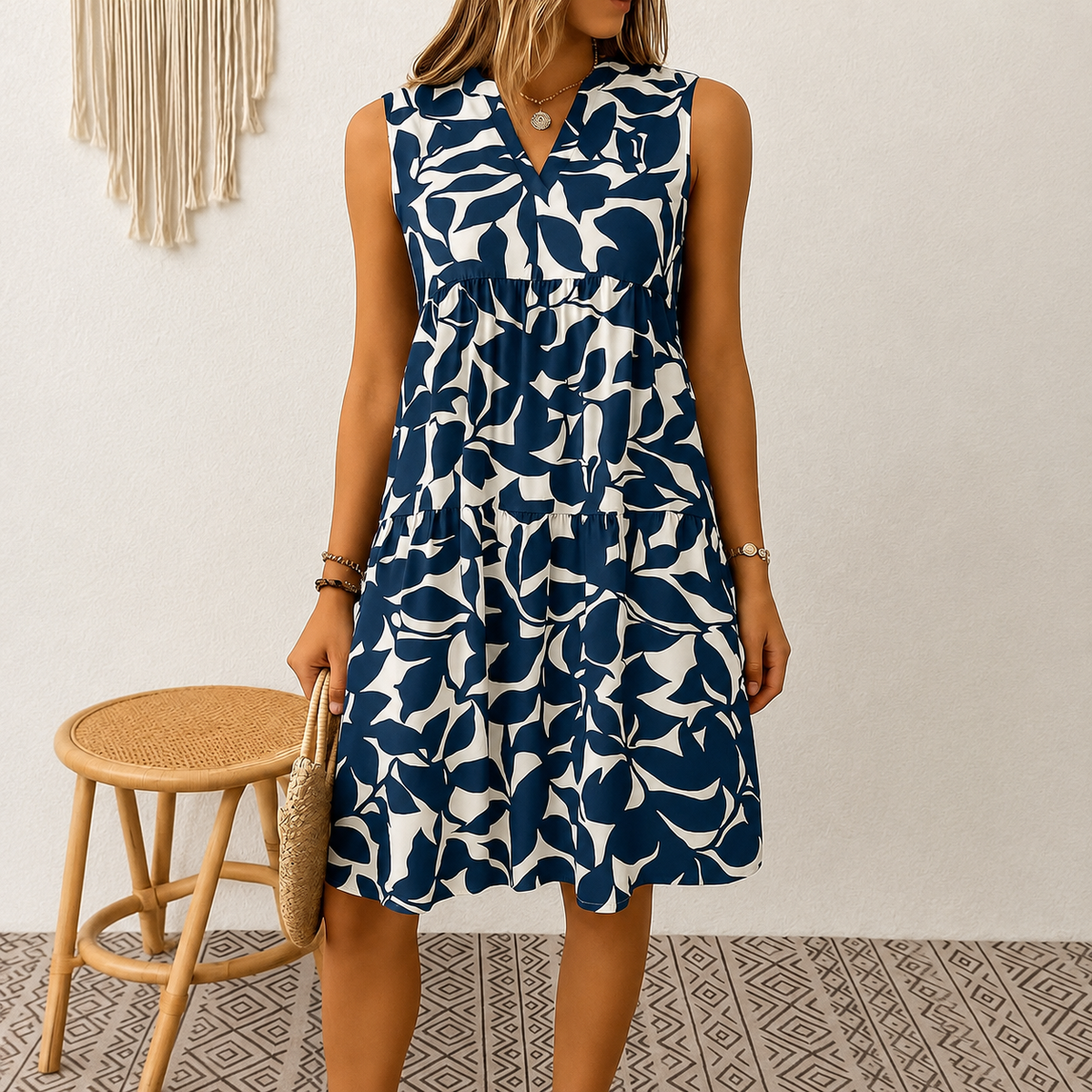 Haidie - Robe Courte Élégante Sans Manches