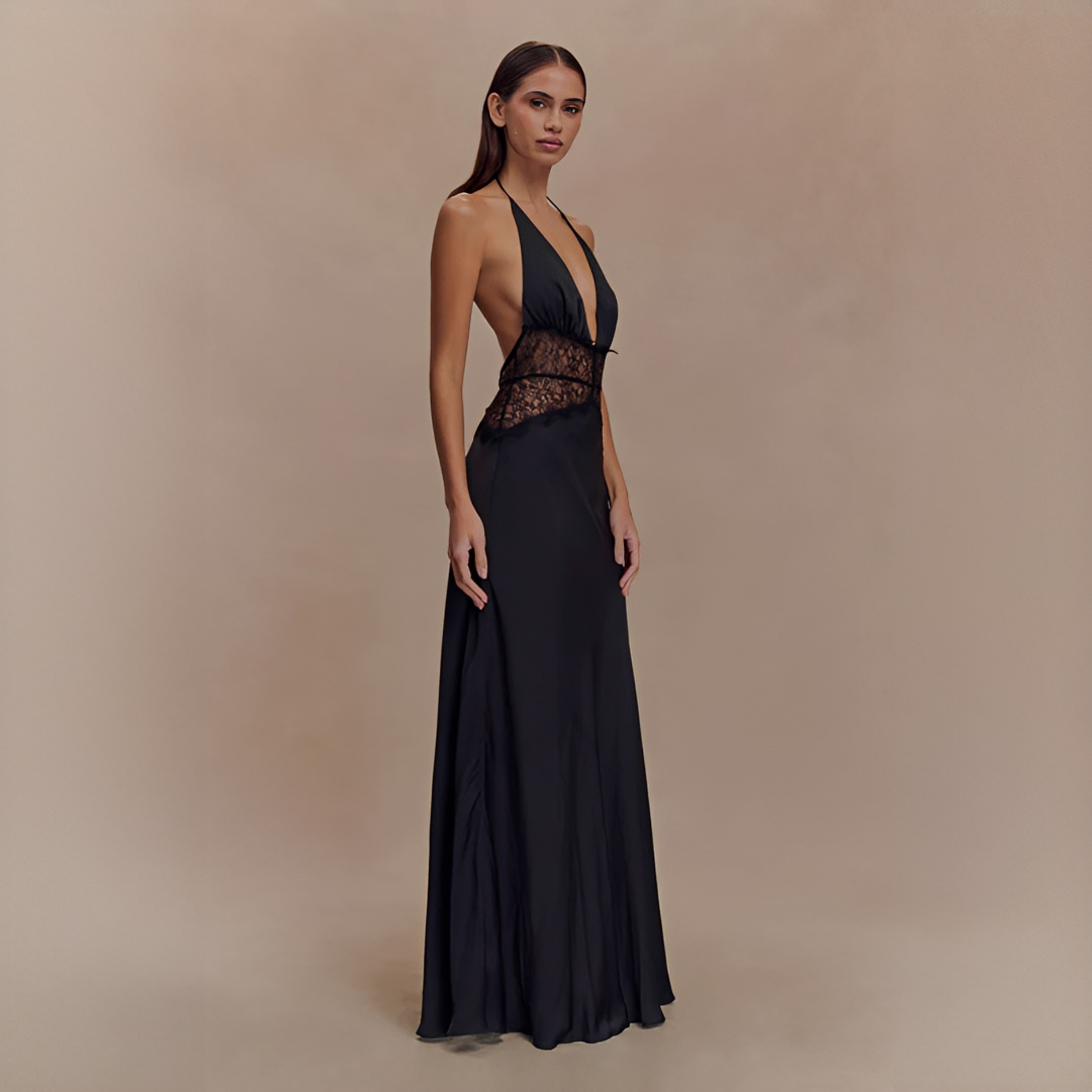 Velina - Robe Élégante Sans Coutures à Col Haut