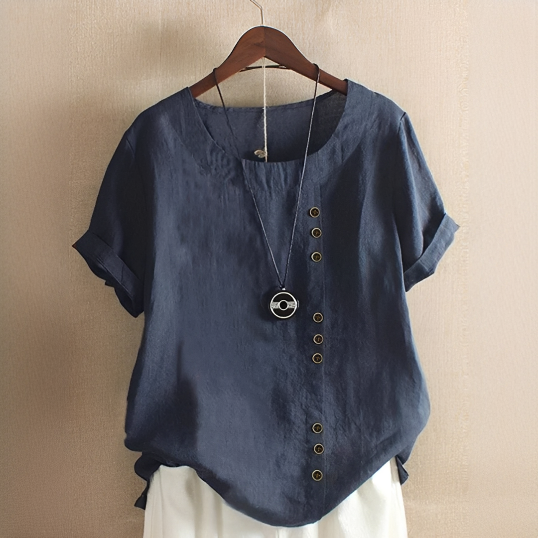 Noelle - Blouse à la Mode avec Boutons et Coupe Ample