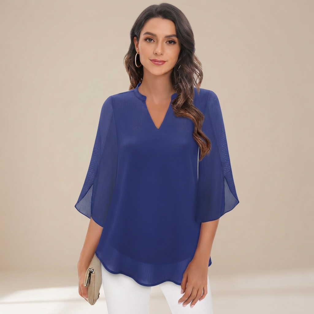 Arsine - Blouse élégante à coupe large et col en V