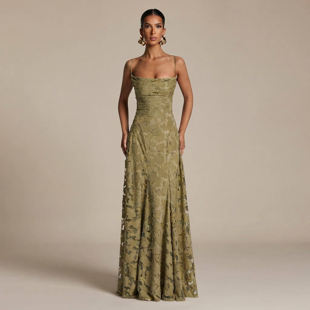 Helena - Robe Longue Élégante avec Dos Découvert