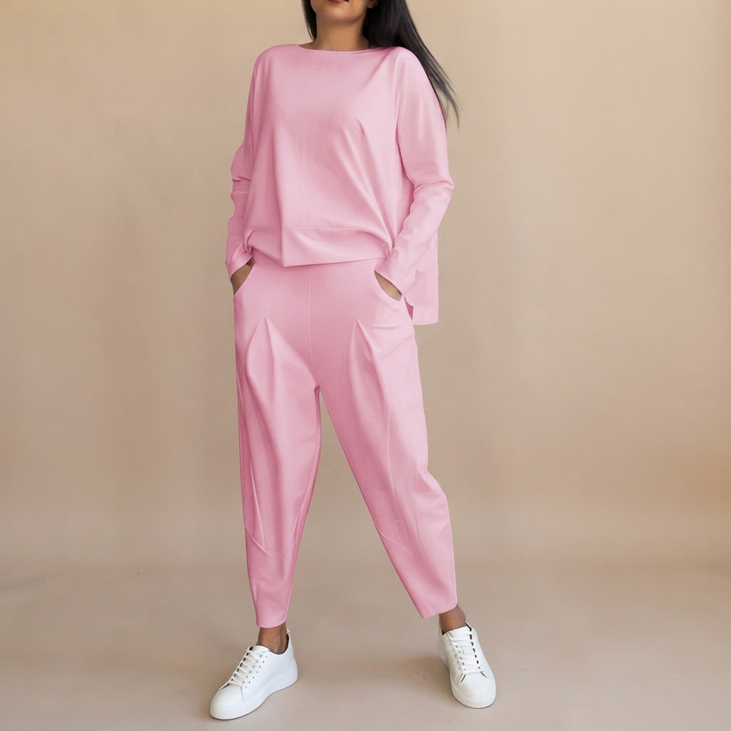 Emilyn - Ensemble Pantalon Large et Décontracté