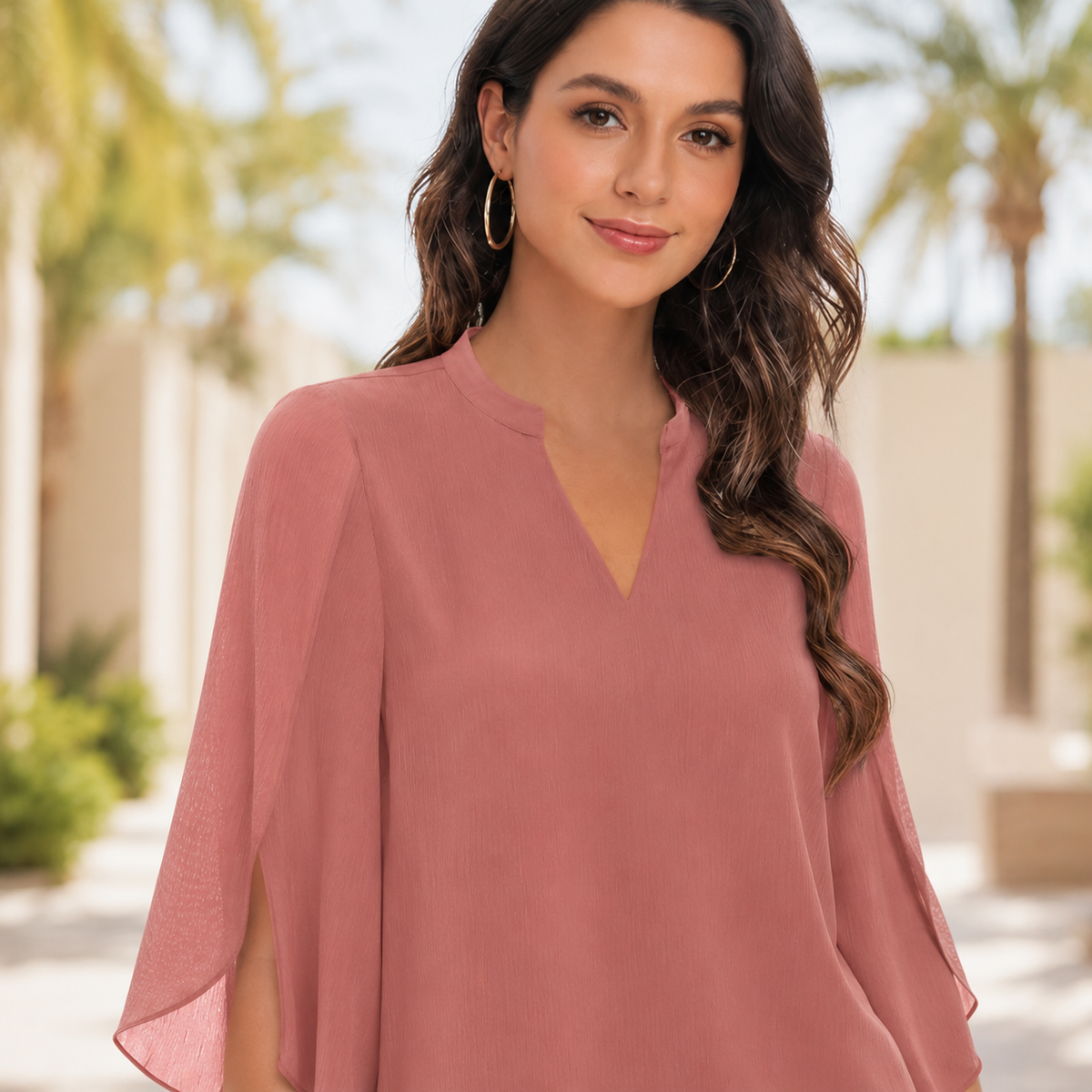 Arsine - Blouse élégante à coupe large et col en V