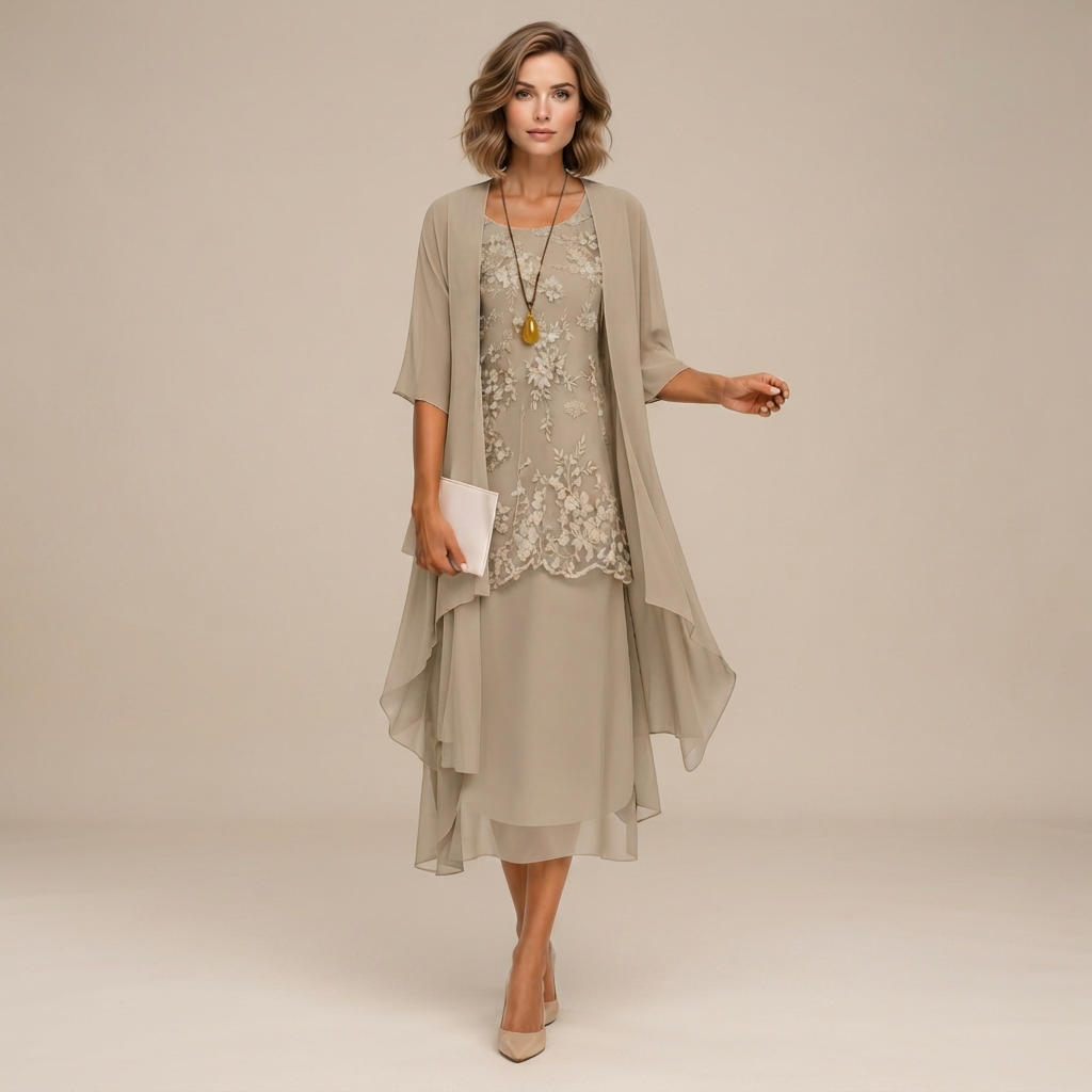 Krystal - Robe midi élégante en deux pièces