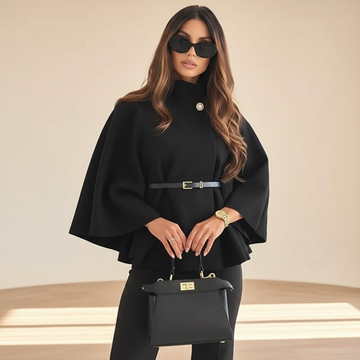 Lindsey - Veste Épurée avec Ceinture à Manches Chauve-Souris