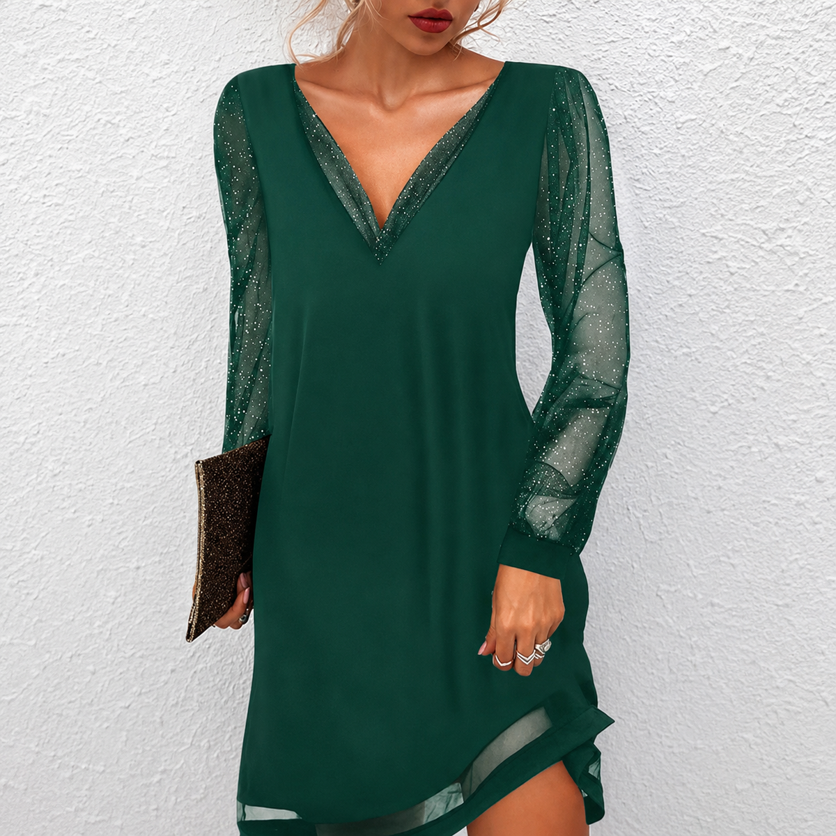 Mierra - Robe Courte Élégante à Col en V