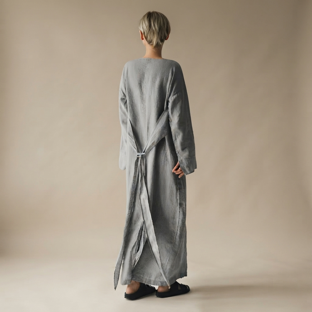 Ashlee - Longue robe fluide avec lacets et coupe libre