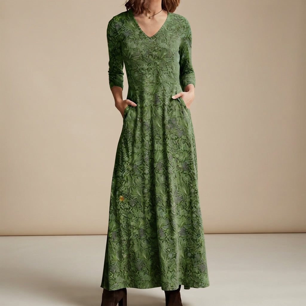 Adeline - Robe rétro à manches longues