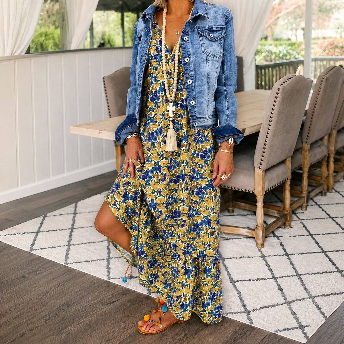Shalisha - Robe Élégante Bohème à Col V