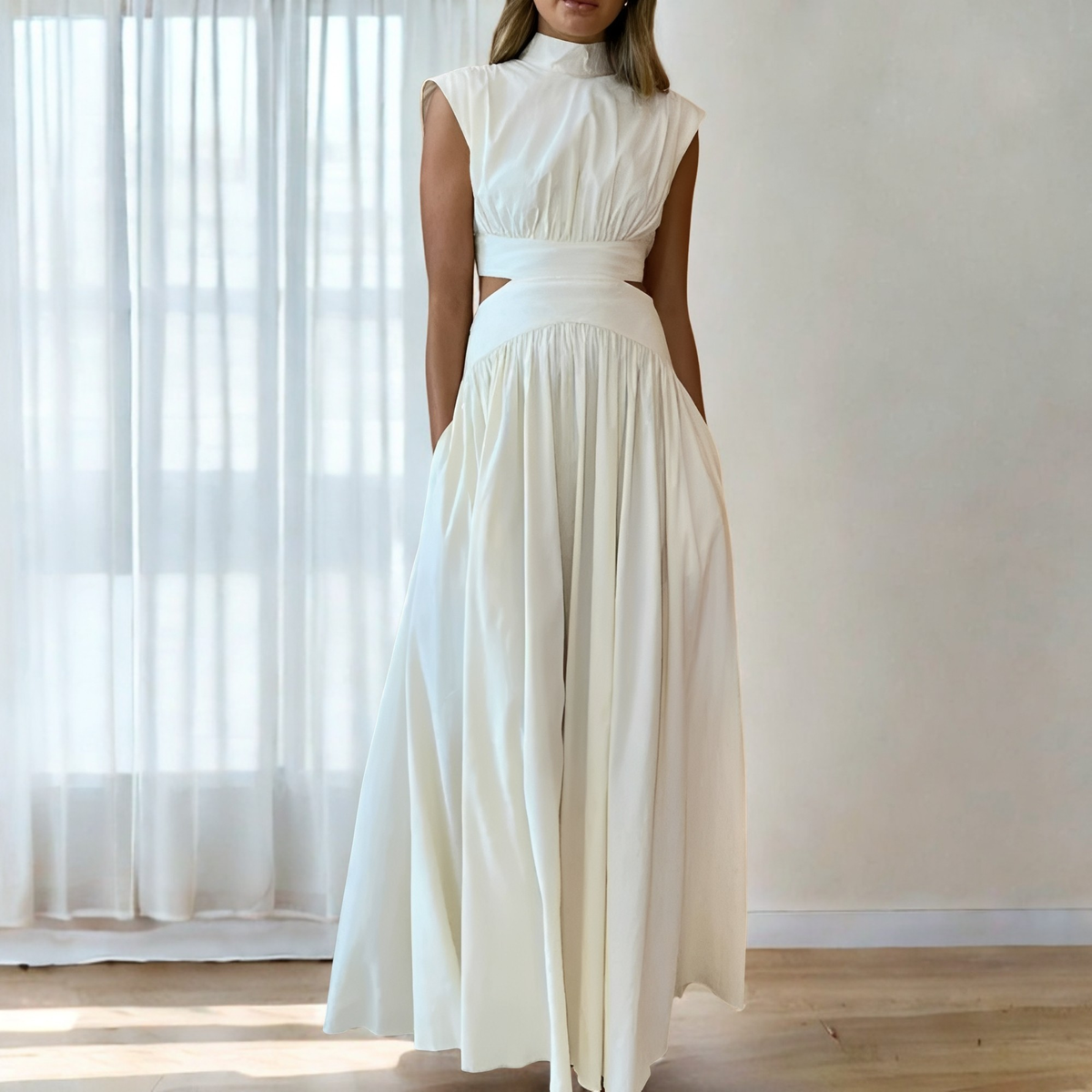 Christina - Robe maxi décontractée avec une taille découpée pour femmes