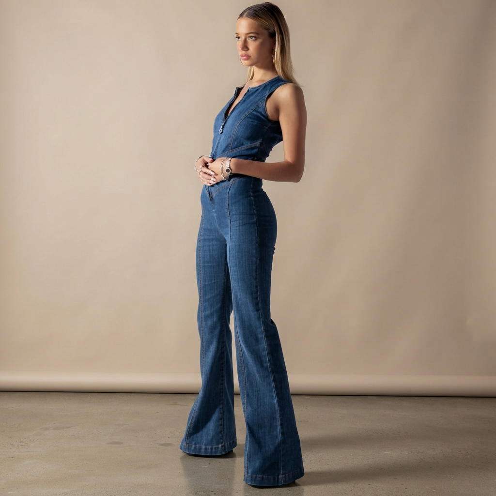 Rebecca - Combinaison Style Vintage avec Fermeture
