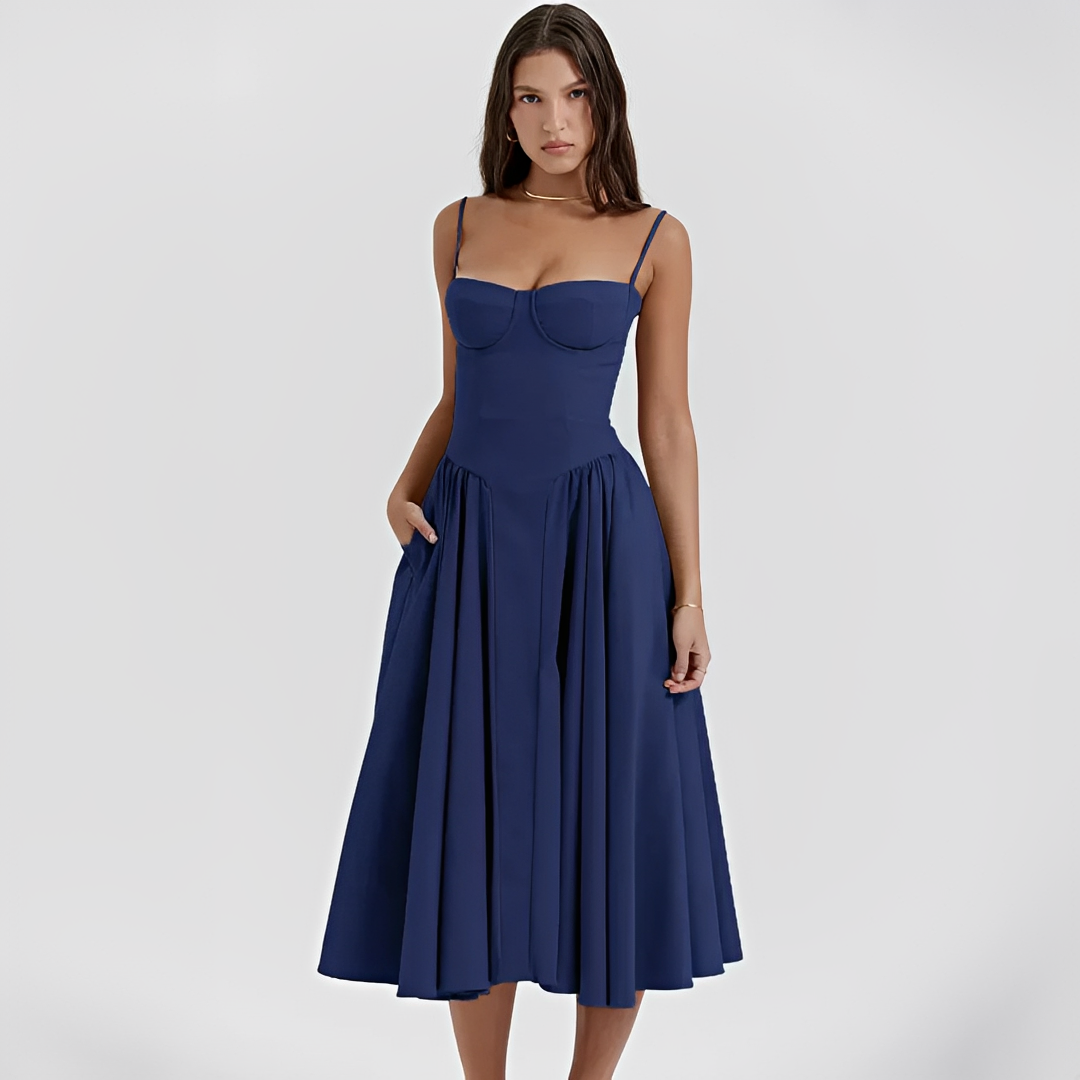 Michaela - Robe Midi Élégante et Raffinée