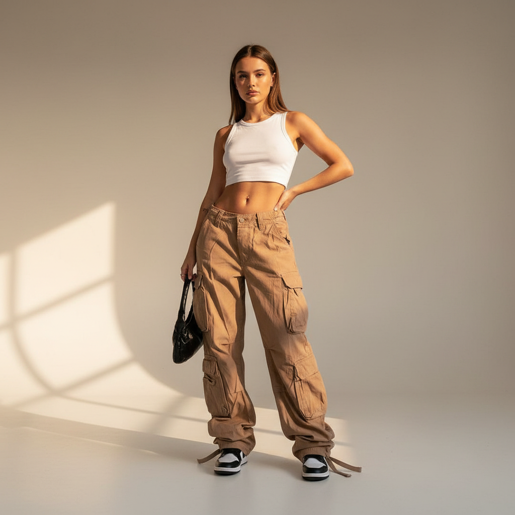 Kamley - Pantalon Cargo Large et Moderne