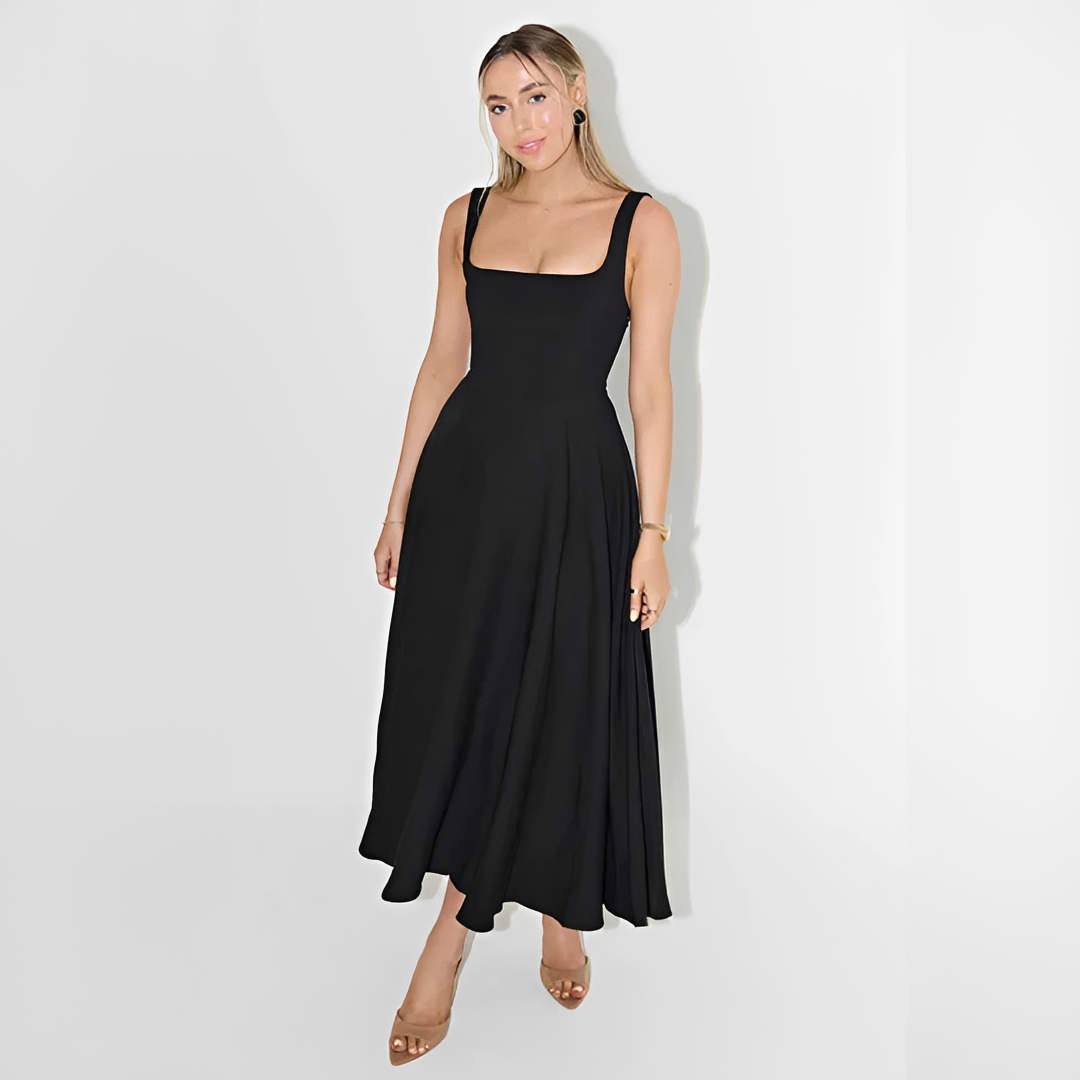 Yarabelle - Élégante Robe Midi à Bretelles