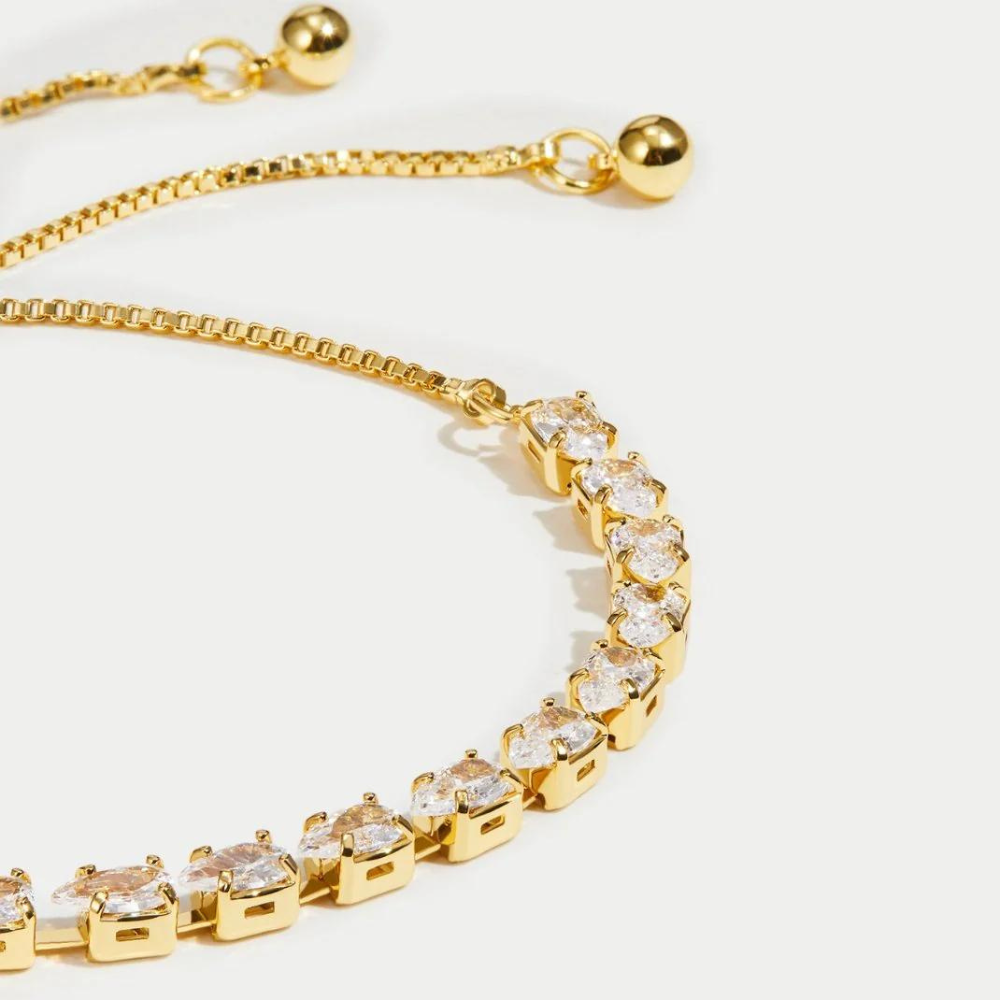 Bracelet en Cristal Doré - Bracelet en cristal ajustable