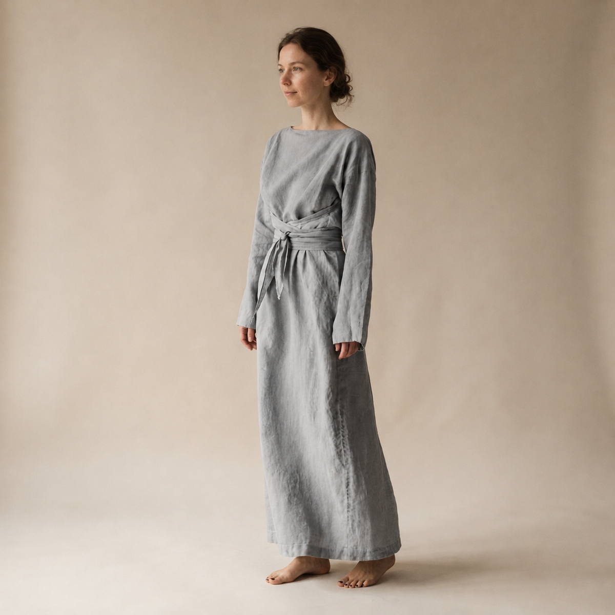 Ashlee - Longue robe fluide avec lacets et coupe libre