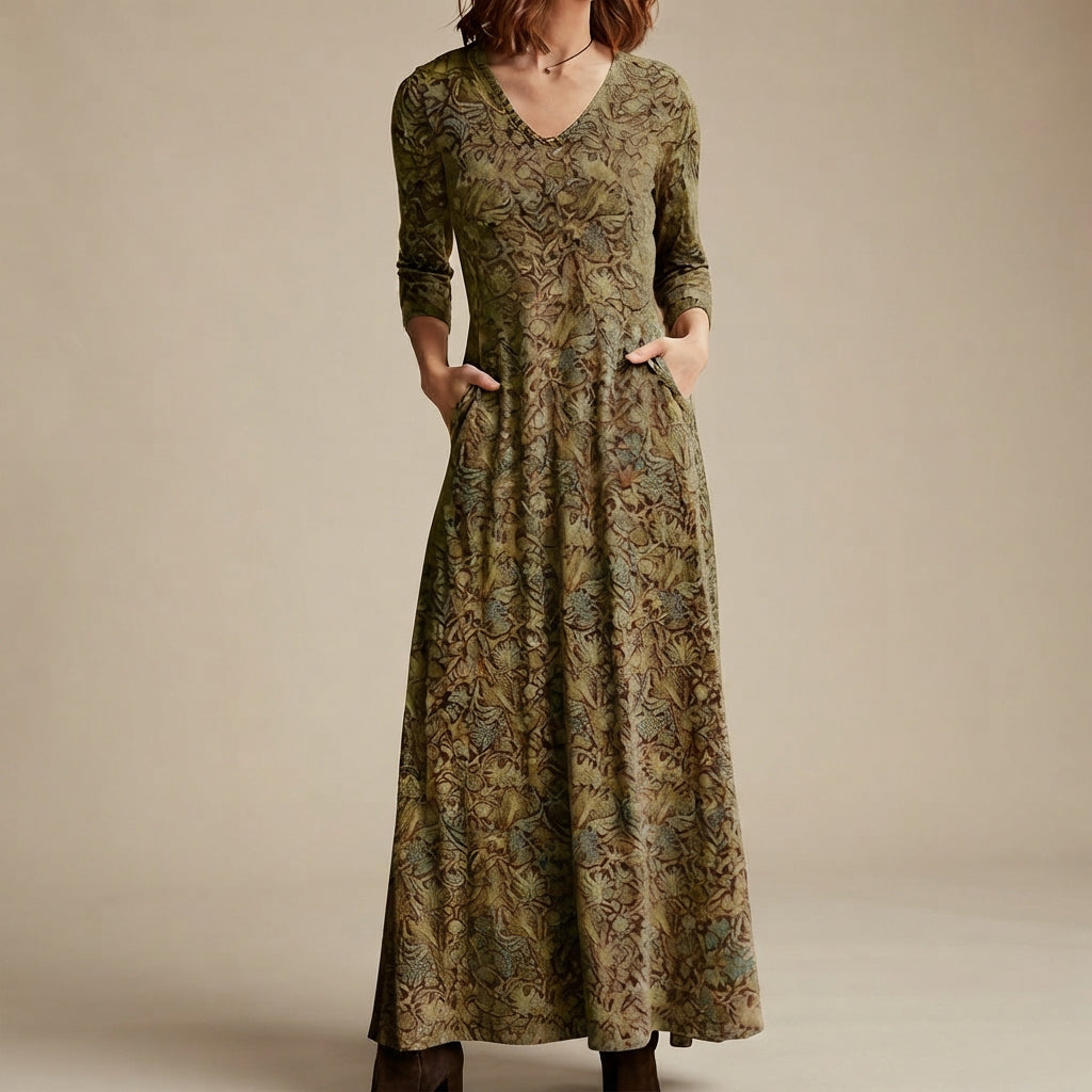 Adeline - Robe rétro à manches longues
