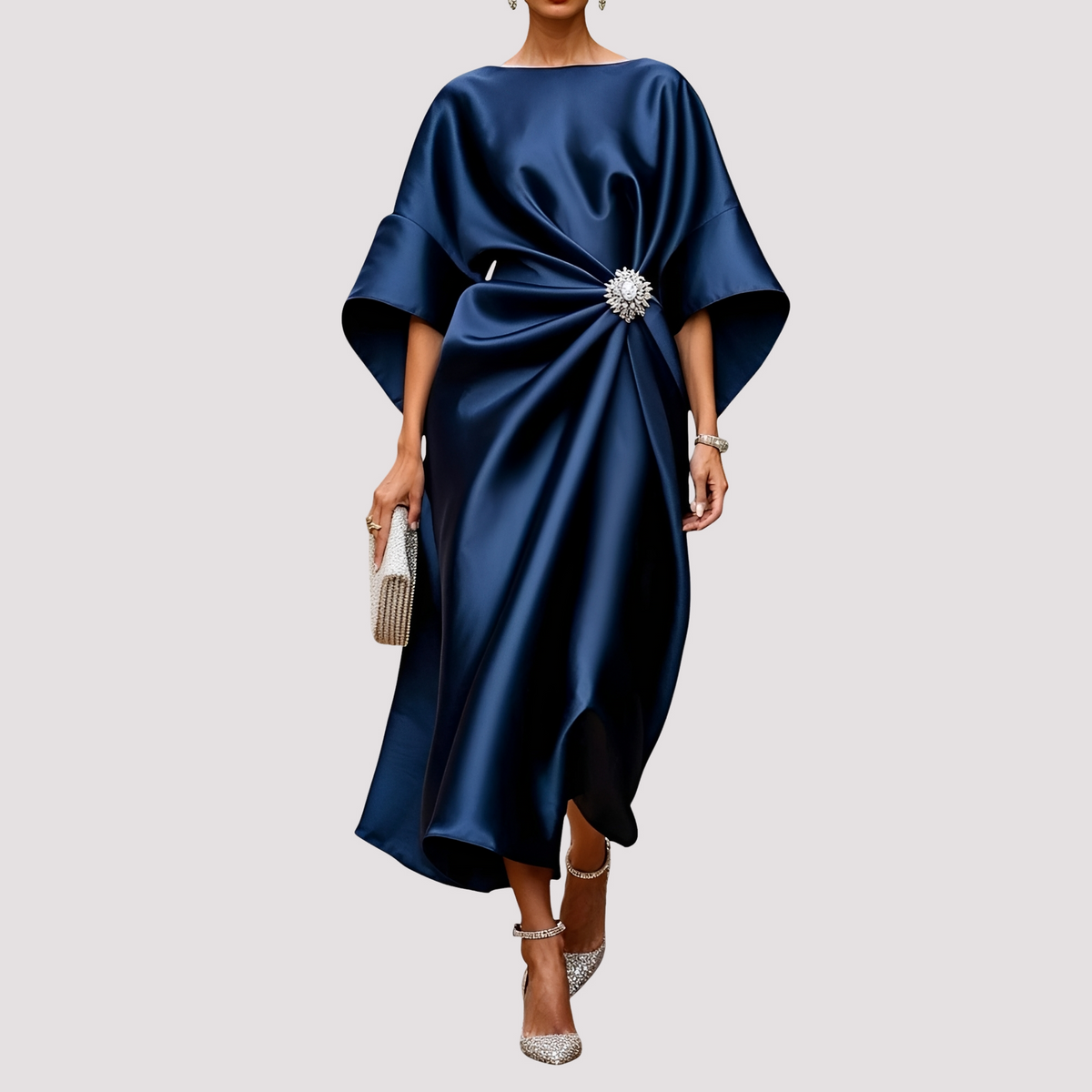 Kay - Robe Midi Élégante Portefeuille