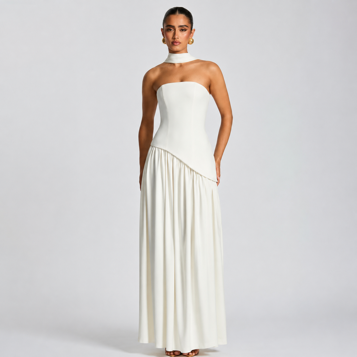 Fatimea - Élégante Robe Maxi Sans Bretelles