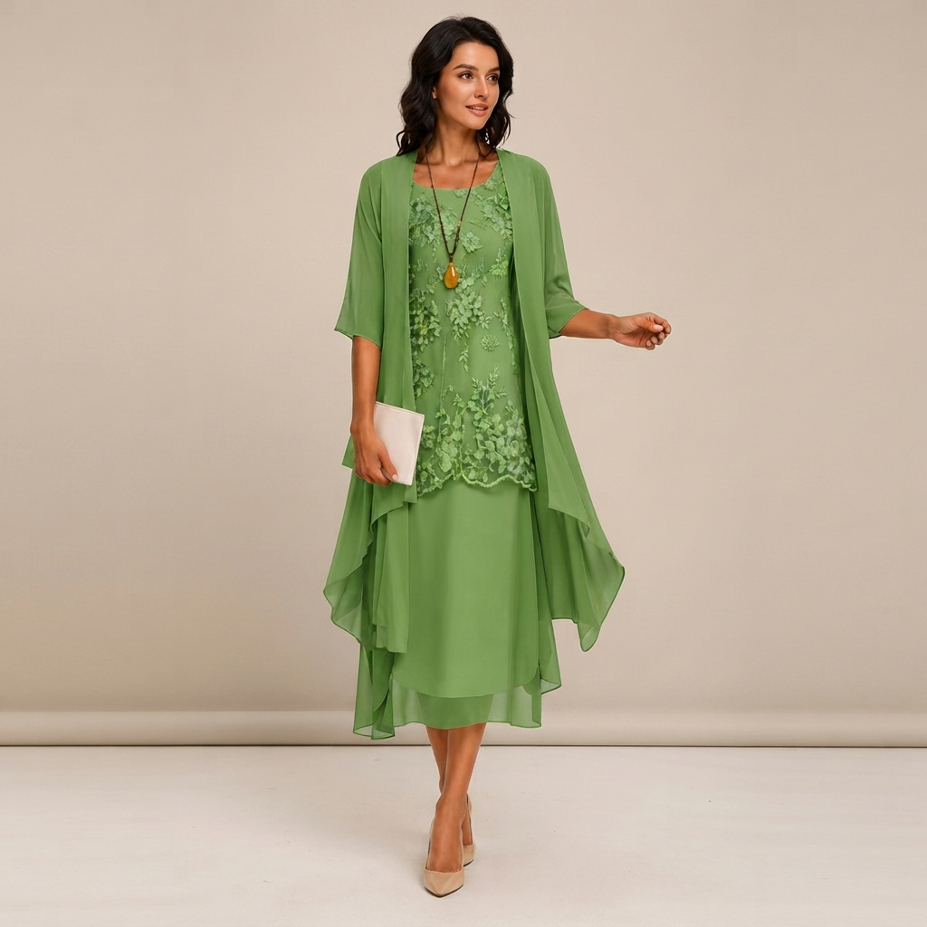 Krystal - Robe midi élégante en deux pièces