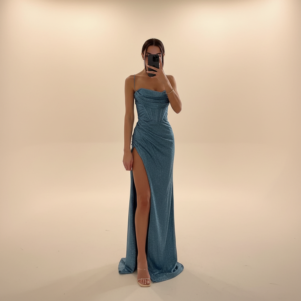 Monique - Robe Maxi avec Fente Tendance