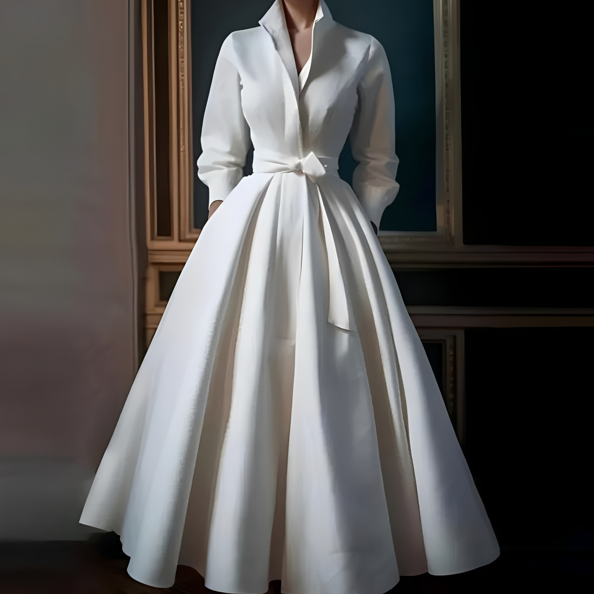 Megan - Robe longue élégante avec ceinture pour femmes