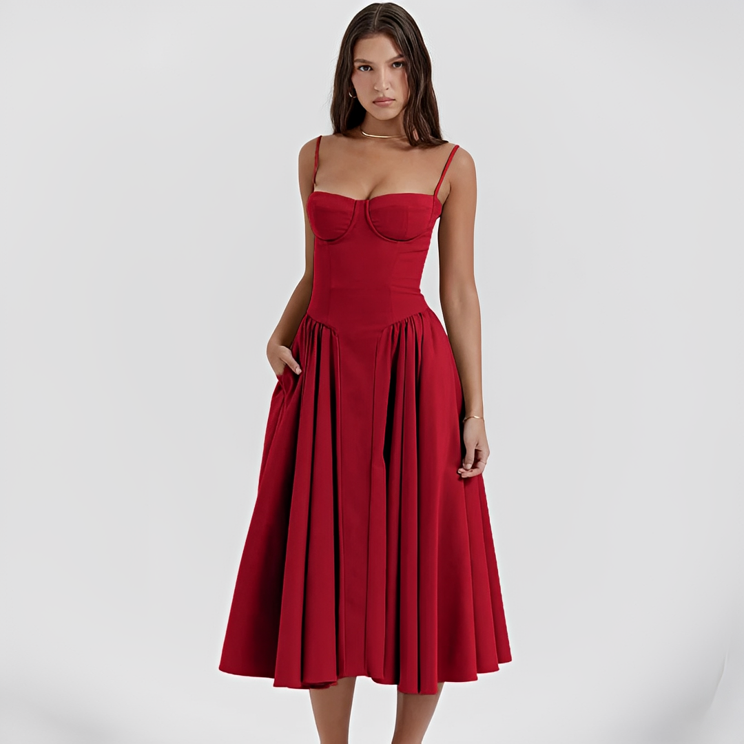 Michaela - Robe Midi Élégante et Raffinée