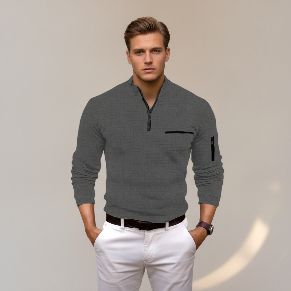 Andrey - Chemise Stylée à Demi-Fermeture Éclair