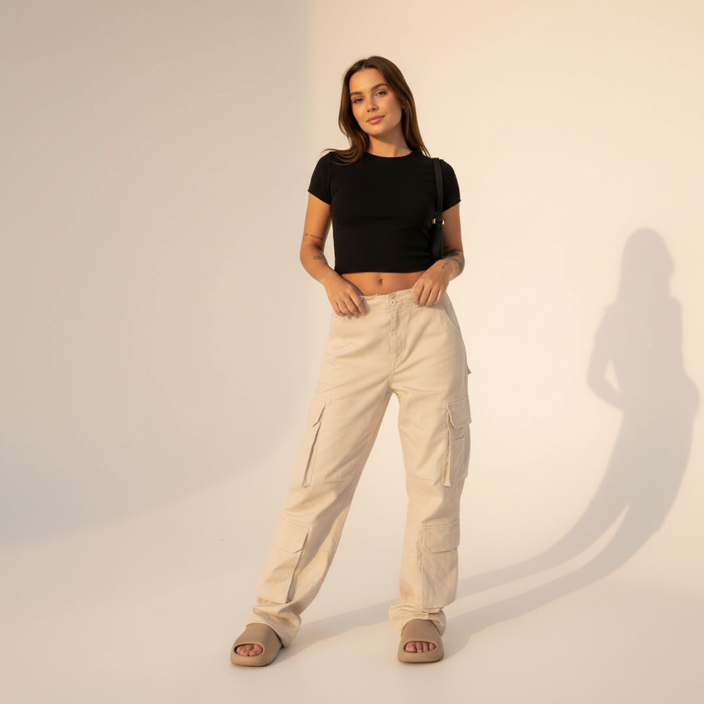 Kamley - Pantalon Cargo Large et Moderne