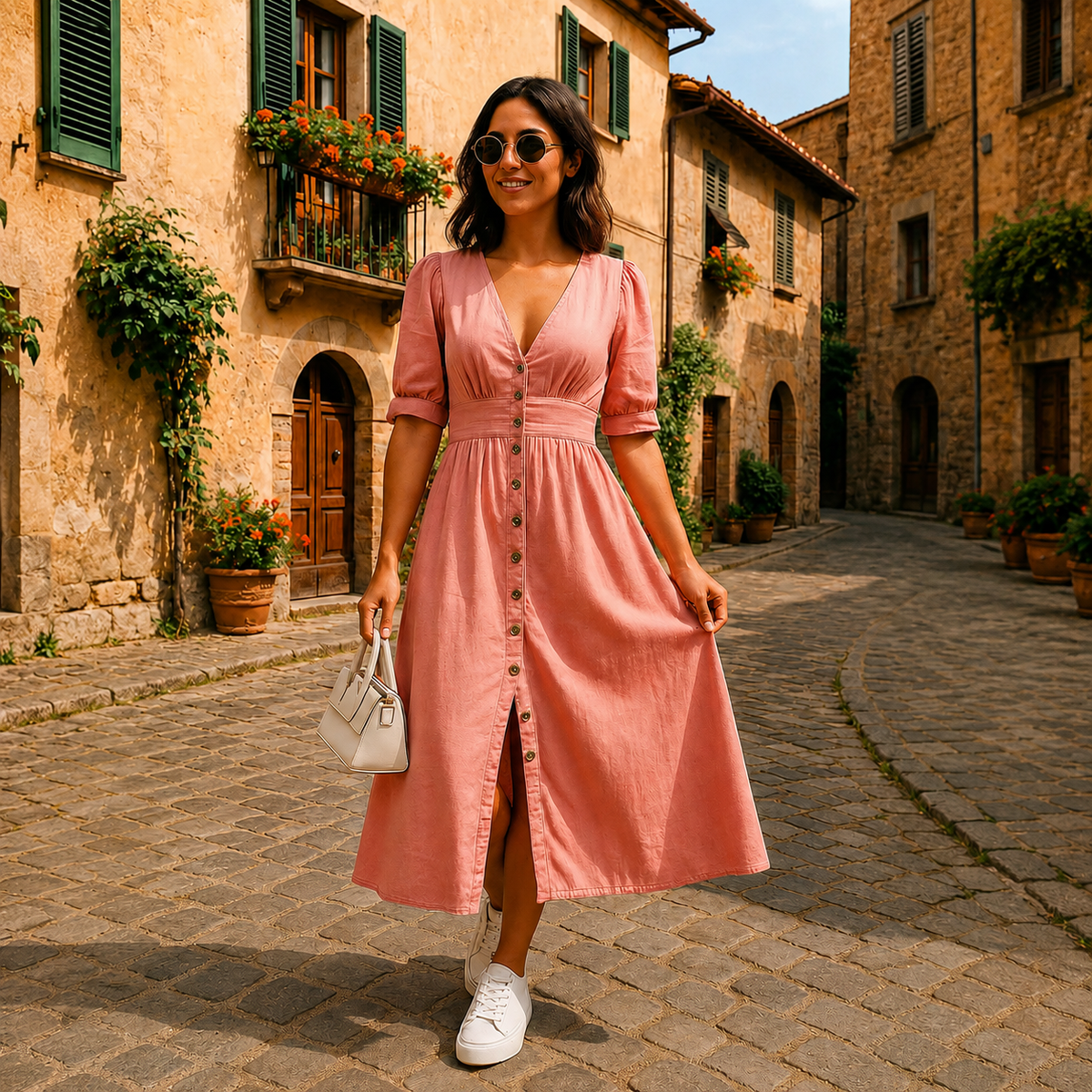 Marsha - Robe Élégante à Boutons