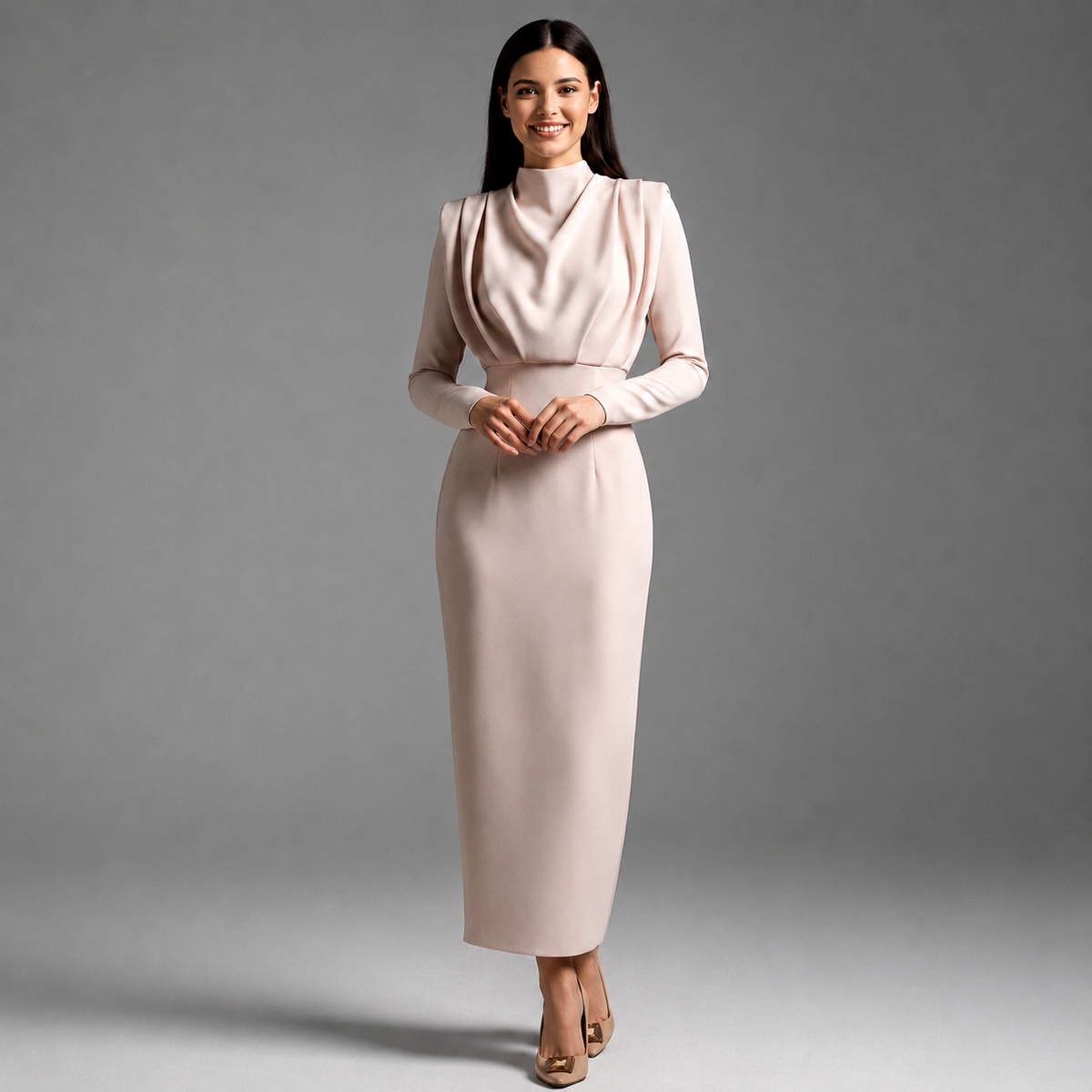 Darby - Robe Longue à Manches Longues à la Mode
