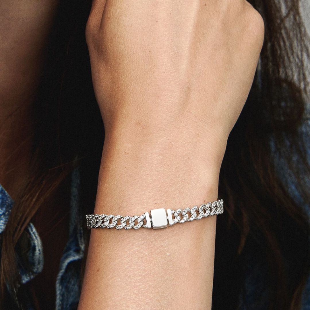 Soraya – Bracelet chaîne cubaine de moissanite or 18K