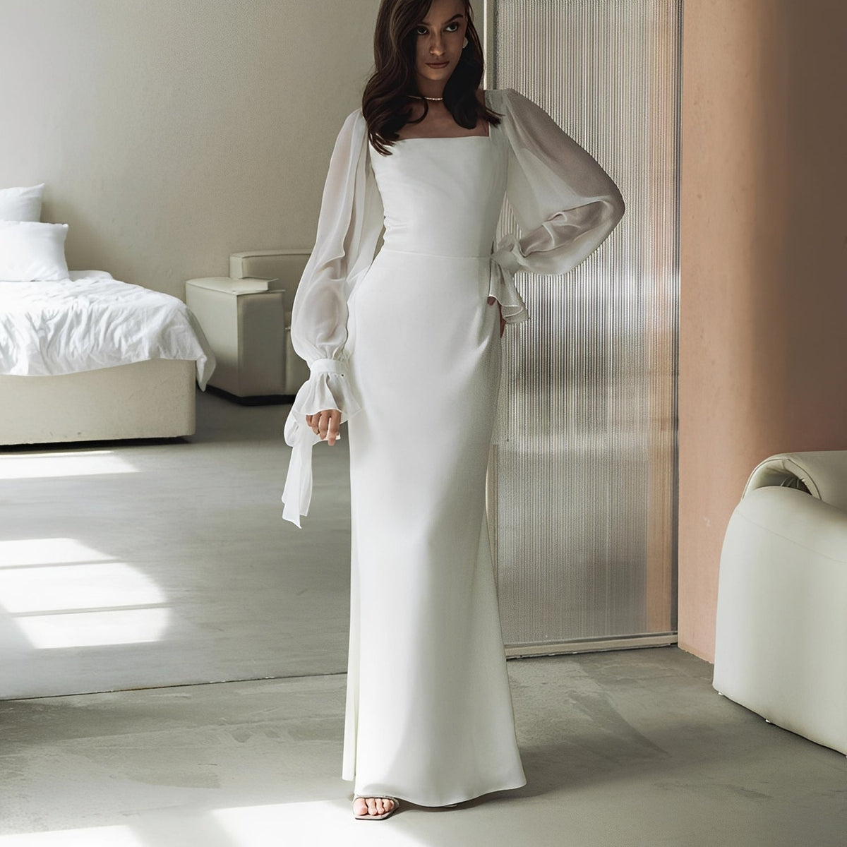 Gloria - Robe maxi chic à manches longues pour femmes