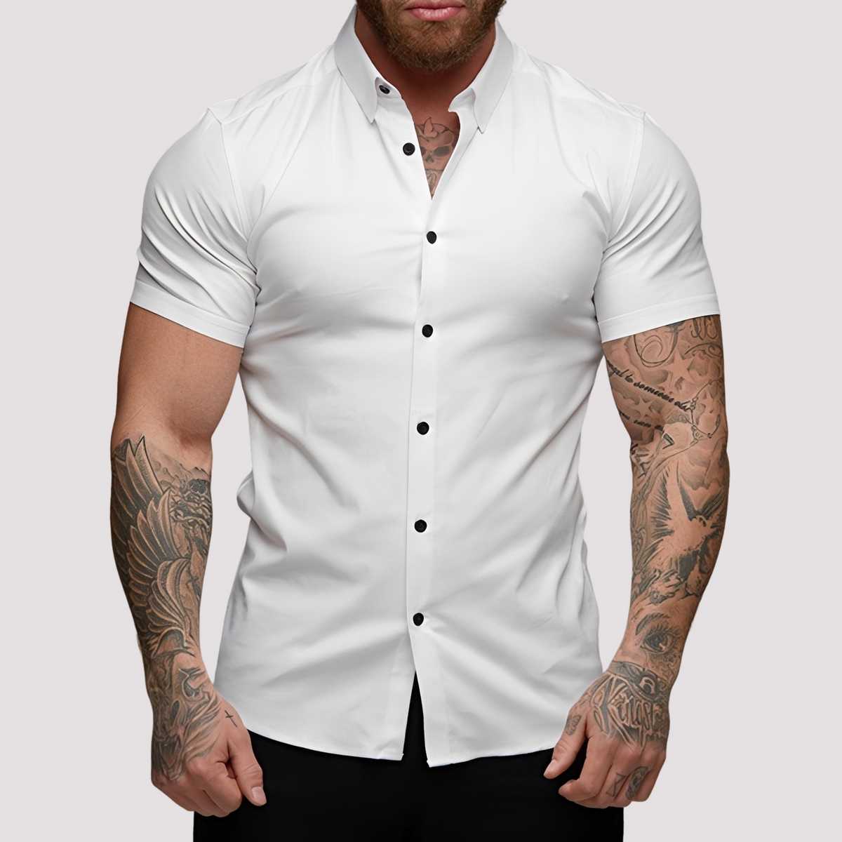 Oscar - Chemise ajustée à manches courtes pour hommes