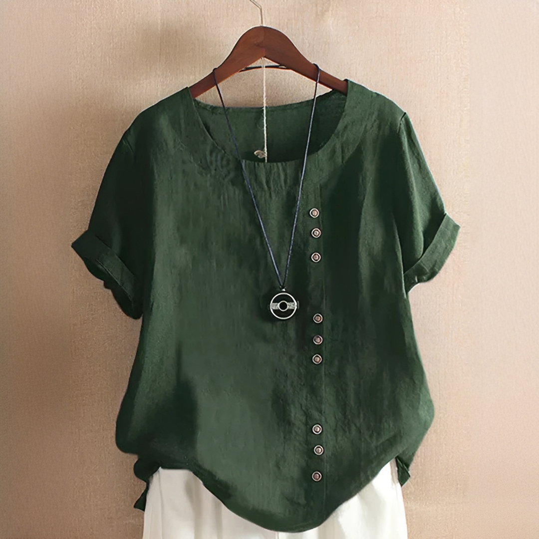 Noelle - Blouse à la Mode avec Boutons et Coupe Ample