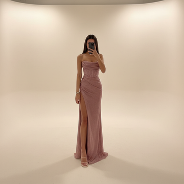 Monique - Robe Maxi avec Fente Tendance