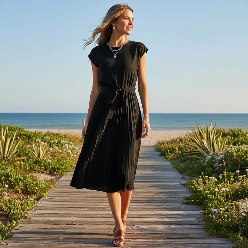 Jelica - Robe Midi Chic à Plis