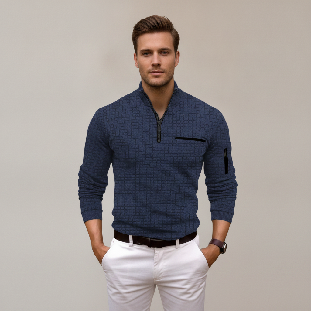 Andrey - Chemise Stylée à Demi-Fermeture Éclair