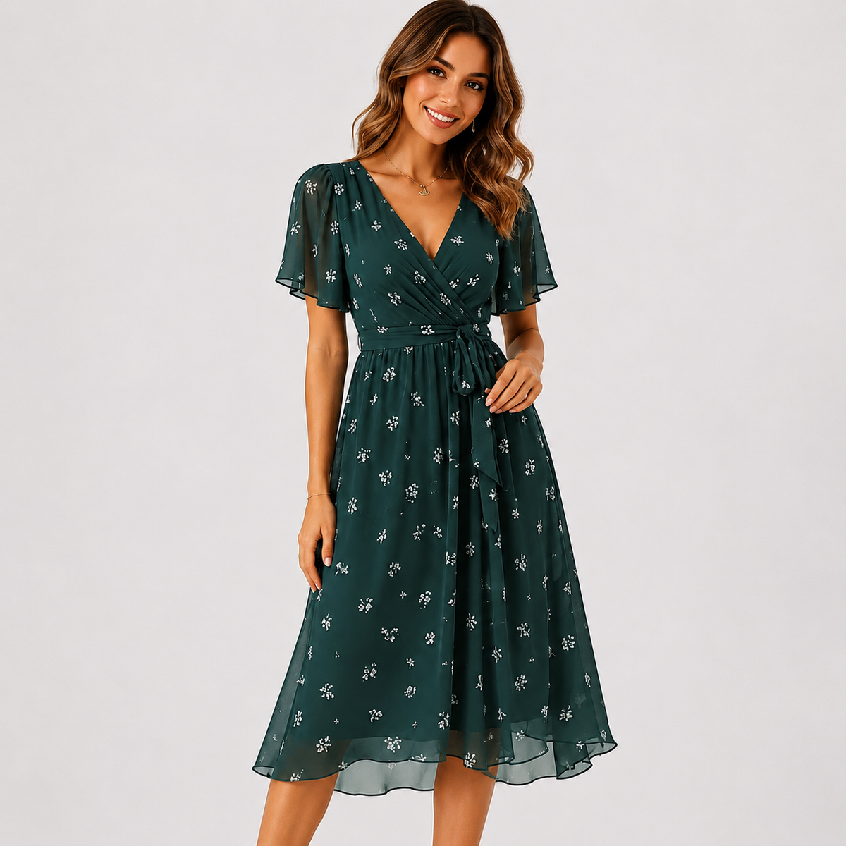 Elsinya - Robe Midi Élégante et Facile à Porter