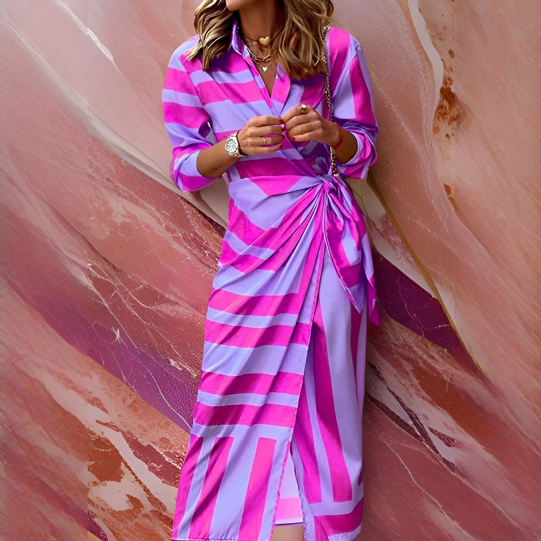 Emily - Robe Élégante et Tendance à Rayures